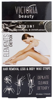 VICTORIA BEAUTY Elements Detox hair removal wax strips, 20 pcs.