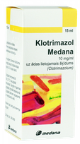 KLOTRIMAZOL MEDANA 10 mg/ml šķīdums, 15 ml