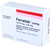 FERRETAB Comp. 152,10 mg/0,50 mg твердые капсулы, 30 шт.