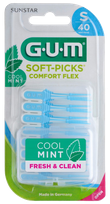 GUM Soft-Pick Comfort Flex, Small Mint zobstarpu birstīte, 40 gab.