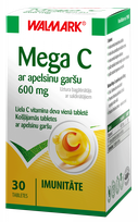 WALMARK Mega C ar apelsīnu garšu 600 mg tabletes, 30 gab.