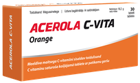 ACEROLA C-Vita Apelsīns košļājamās tabletes, 30 gab.