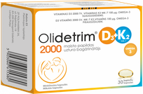 OLIDETRIM  Omega 2000 D3 + K2 mīkstās kapsulas, 30 gab.