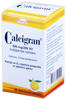 CALCIGRAN 500 mg/200 SV chewable tablets, 30 pcs.