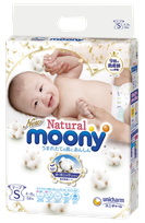 MOONY Natural S (4-8kg) diapers, 58 pcs.