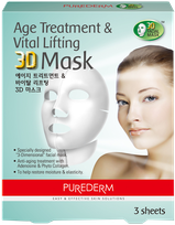 PUREDERM Age Treatment & Vital Lifting 3D facial mask, 3 pcs.