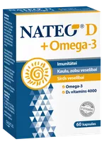 NATEO D3 Plus Omega-3 SV4000 kapsulas, 60 gab.