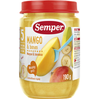 SEMPER no 5 mēn., mango un banānu biezenis, 190 g