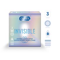 DUREX Invisible Extra Lubricated prezervatīvi, 3 gab.