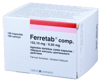 FERRETAB Comp. 152,10 mg/0,50 mg твердые капсулы, 100 шт.