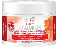 VICTORIA BEAUTY Hyaluron Anti-Wrinkle With Caviarm, Red Grape Extracts sejas krēms, 50 ml