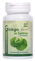 APTIEKAS PRODUKCIJA Ginkgo Biloba Ar Selēnu kapsulas, 60 gab.