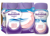 NUTRICIA Nutridrink Compact ar zemeņu garšu 125 ml, 4 gab.