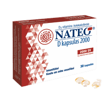 NATEO Vitamin D3 2000 SV kapsulas, 30 gab.