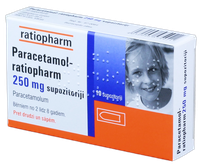 PARACETAMOL-RATIOPHARM 250 mg supozitoriji, 10 gab.
