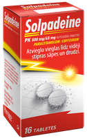 SOLPADEINE PK 500 mg/65 mg putojošās tabletes, 16 gab.