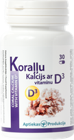 APTIEKAS PRODUKCIJA Koraļļu Kalcijs Ar D3 Vitamīnu kapsulas, 30 gab.