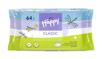 HAPPY   Classic mitrās salvetes, 64 gab.