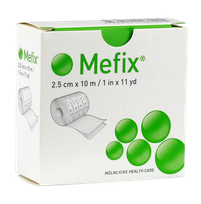 MEFIX 10м x 2,5 см лейкопластырь в рулоне, 1 шт.