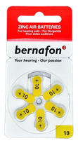 BERNAFON Nr.10 батарейки для слуховых аппаратов, 6 шт.
