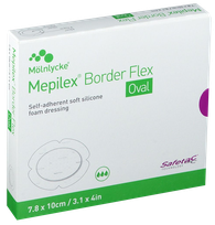 MEPILEX  Border Flex Oval 7.8 x 10 cm wound dressing, 5 pcs.