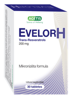 EVELOR H Trans-Resveratrols 200 mg tabletes, 30 gab.