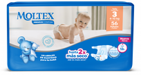 MOLTEX Premium Comfort 3 Midi (4-10 kg) diapers, 56 pcs.