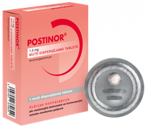 Postinor 1.5 mg tabletes, 1 gab.