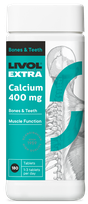 LIVOL  Extra Calcium 400 Mg tabletes, 180 gab.