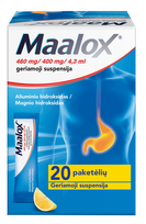 MAALOX 460 mg/400 mg/4,3 ml suspension, 20 pcs.