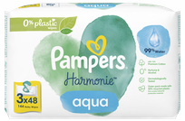 PAMPERS Harmonie Aqua (3x48) влажные салфетки, 144 шт.
