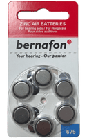 BERNAFON Nr.675 hearing aid batteries, 6 pcs.