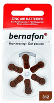 BERNAFON Nr.312 батарейки для слуховых аппаратов, 6 шт.