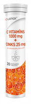 JONAX C Vitamīns 1000 mg+CINKS 25 mg putojošās tabletes, 20 gab.