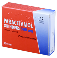 PARACETAMOL GRINDEKS 500 mg tabletes, 10 gab.