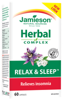JAMIESON Relax & Sleep Herbal kapsulas, 60 gab.