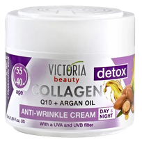 VICTORIA BEAUTY Detox With Q10, Hyaluronic Acid, Argan oil, UVA and UVB sejas krēms, 50 ml