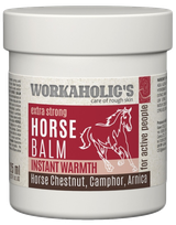 WORKAHOLICS Horse Balm With Chestnut And Arnica Extracts, Camphor Oil ķermeņa balzams, 125 ml