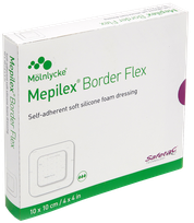 MEPILEX  Border Flex 10 x 10 cm plāksteris, 5 gab.