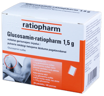 GLUCOSAMIN-RATIOPHARM 1.5 g pulveris, 20 gab.