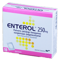 ENTEROL 250 mg iekšķīgi lietojamas suspensijas pagatavošanai pulveris, 10 gab.