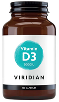 VIRIDIAN Vitamin D3 2000iu Vegan kapsulas, 150 gab.