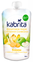 KABRITA Бананово-Яблочное пюре, 100 г