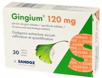 GINGIUM 120 мг таблетки в оболочке, 30 шт.