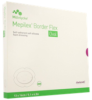 MEPILEX  Border Flex Oval 13 x 16 cm plāksteris, 5 gab.