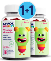 LIVOL  (1+1) Multi Vitamīnu  želejas lācīši, 75 gab.