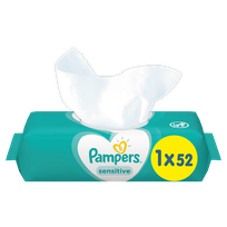 PAMPERS Sensitive wet wipes, 52 pcs.