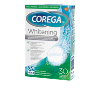 Corega Whitening tabletes zobu protēžu tīrīšanai, 30 gab.