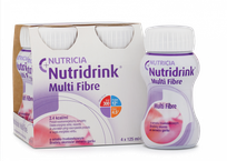 NUTRICIA Nutridrink Multi Fibre ar zemeņu garšu 125 ml, 4 gab.
