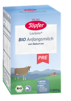TOPFER Lactana Bio Pre no dzimšanas līdz 6 mēn. ekoloģisks piena maisījums, 600 g
